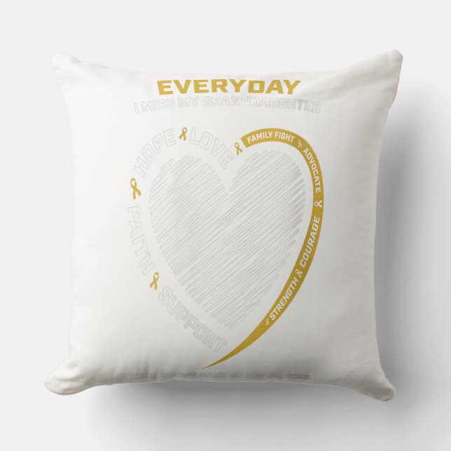 Womens Gold Memory Of My Granddaughter Childhood Throw Pillow (Front)