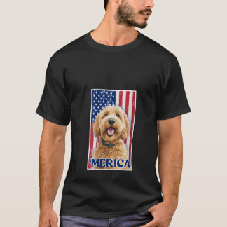 Womens Golden Doodle Labradoodle Dog 4th of July M T-Shirt