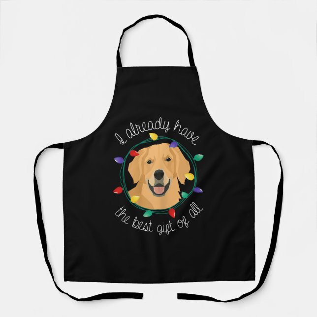 Womens Golden Retriever Christmas Dog Lover for Wo Apron (Front)