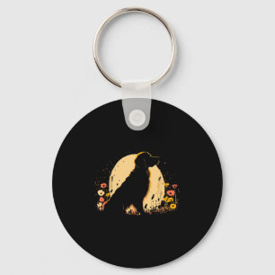 Women's Golden Retriever Lover Dog Owner Wildflowe Keychain