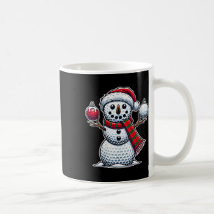 Womens Golf Ball Snowman Funny Merry Christmas Day Coffee Mug