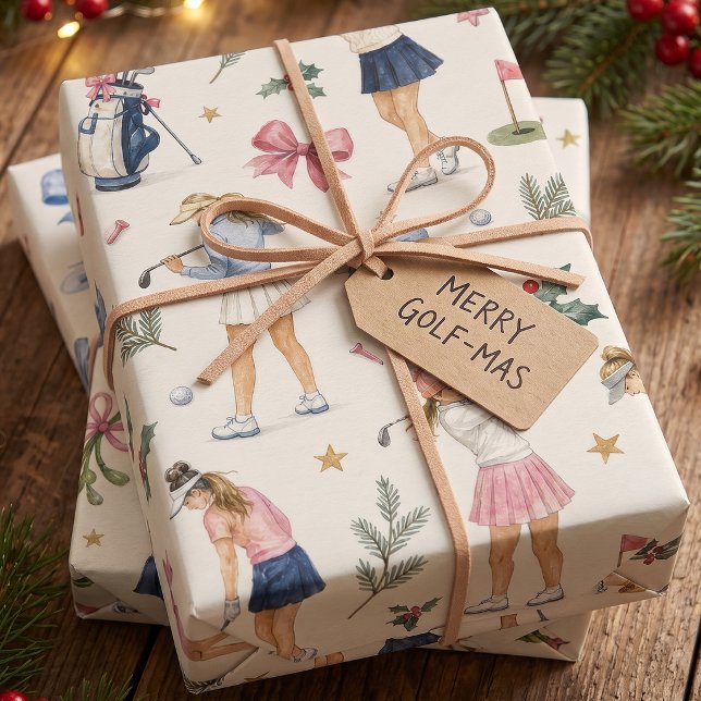 Women's Golf Christmas Wrapping Paper (Creator Uploaded)