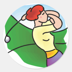 Womens Golf Classic Round Sticker