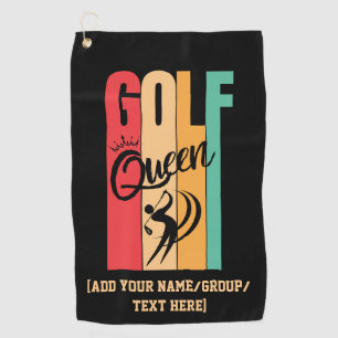Women's GOLF QUEEN Custom Name Golf Towel