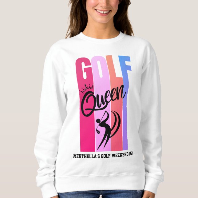 Women's GOLF QUEEN Custom Name Sweatshirt (Front)