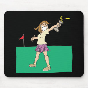 Womens Golf Trophy Mouse Pad