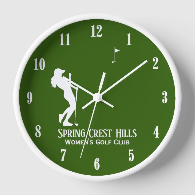 Women's Golf Two Lines Personal Text Horloge (Recto)