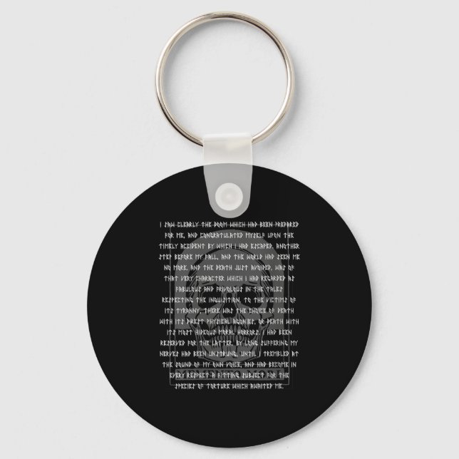 Womens Gothic Edgar Allan E Memento Mori Skull Hal Keychain (Front)