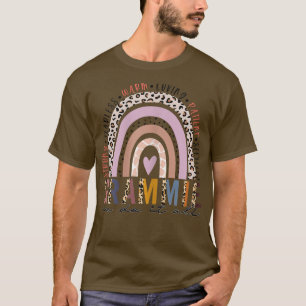 Womens Grammie Saying Leopard Rainbow, Blessed Gra T-Shirt