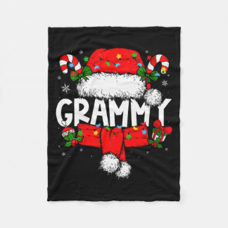 Womens Grammy Christmas Pajama Santa Claus Family Fleece Blanket