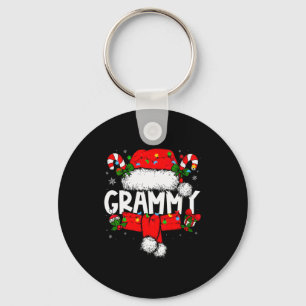 Womens Grammy Christmas Pajama Santa Claus Family Keychain
