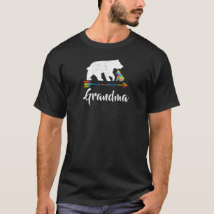 Womens Grandma Bear Autism Awareness Proud Autism T-Shirt