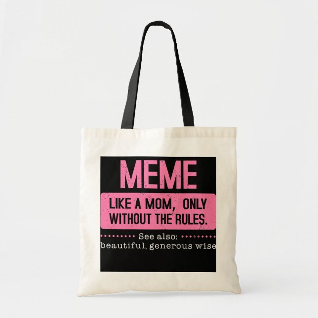 Womens Grandma Meme Funny Definition Grandmother Tote Bag (Front)