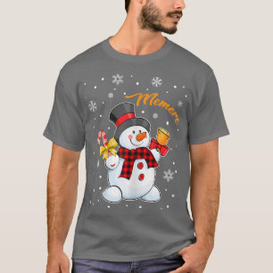Womens Grandma Memere Snowman Candy Cane Christmas T-Shirt