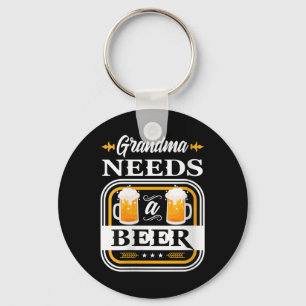 Womens Grandma Needs A Beer Bride And Groom Drinke Keychain