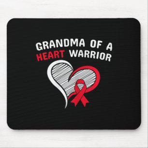 Womens Grandma Of A Heart Warrior Chd Disease Awar Mouse Pad