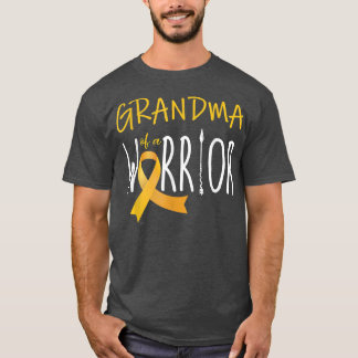 Womens Grandma of a Warrior Childhood Cancer Aware T-Shirt