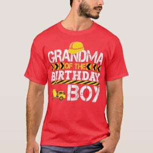 Womens Grandma of The Birthday Boy Construction tr T-Shirt