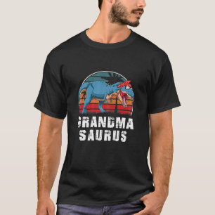 Womens Grandma Saurus Dinosaur Funny Grandmasaurus T-Shirt