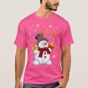 Womens Grandma Savta Snowman Candy Cane Christmas  T-Shirt