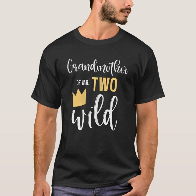 Womens Grandmother Of Two Wild 2nd Birthday Party  T-Shirt (Front)