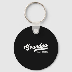 Womens Grandpa Est 2026 New Grandfather Design V-n Keychain