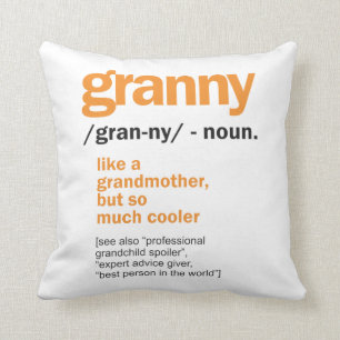 Womens Granny Definition Grandma Gift Throw Pillow