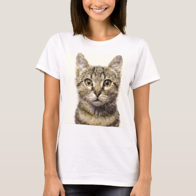 Womens Graphic Cat Tee Shirt (Front)