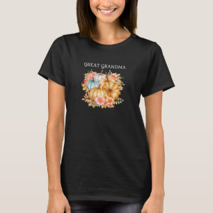 Womens Great Grandma Colorful Pumpkins Fall Autumn T-Shirt