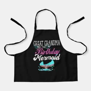 Womens Great Grandma Of The Birthday Mermaid Apron