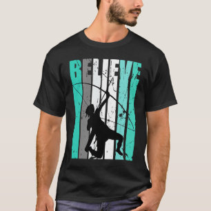 Womens Green Believe Archery Archer Bow Arrow Turq T-Shirt