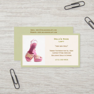 Women's Green Fashion Shoes Pink High Heels Business Card