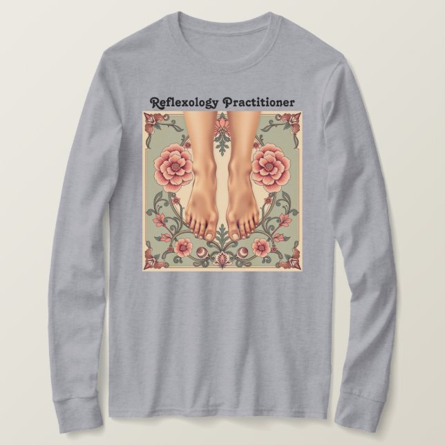 Women's Grey Reflexology Practitioner T-Shirt (Design Front)