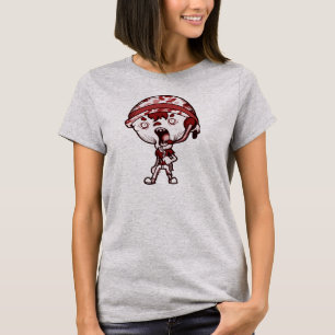 Womens Grey ZLB red Shirt (web add on back)