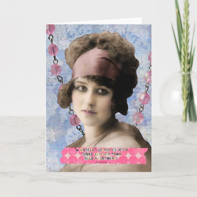 Women's Guess Quote Digital Art Card (Front)