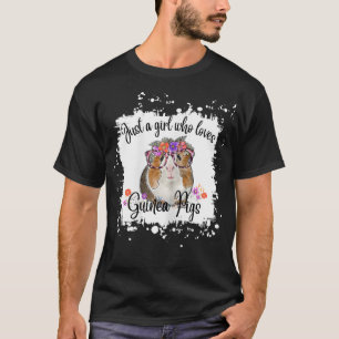 Womens Guinea Pig With Glasses Flowers, Adorable G T-Shirt