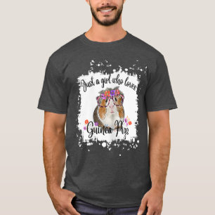 Womens Guinea Pig With Glasses Flowers, Adorable G T-Shirt