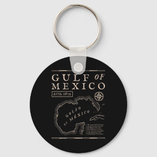 Womens Gulf Of Mexico 1672 Historic Map V-neck Keychain