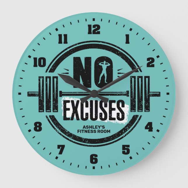 Women's Gym Fitness Room Personalized Wall Clock (Front)