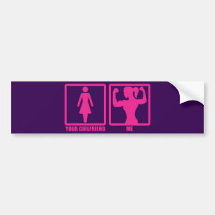 Women's Gym Humour, Does Your Girlfriend Even Lift Bumper Sticker