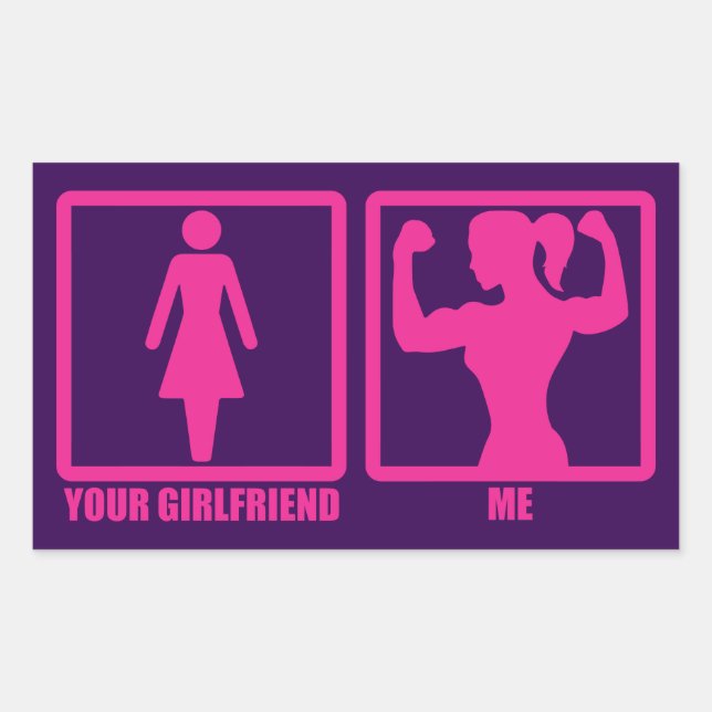 Women's Gym Humour, Does Your Girlfriend Even Lift Sticker (Front)