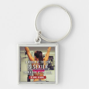 Women's Gym Workout Motivational Keychain