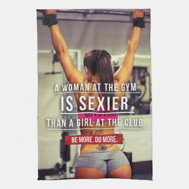Women's Gym Workout Motivational Kitchen Towel (Vertical)