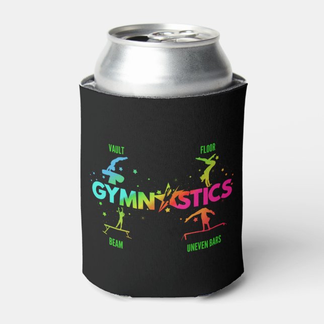 Women's Gymnastics Bars Beam Vault Floor Can Cooler (Can Front)
