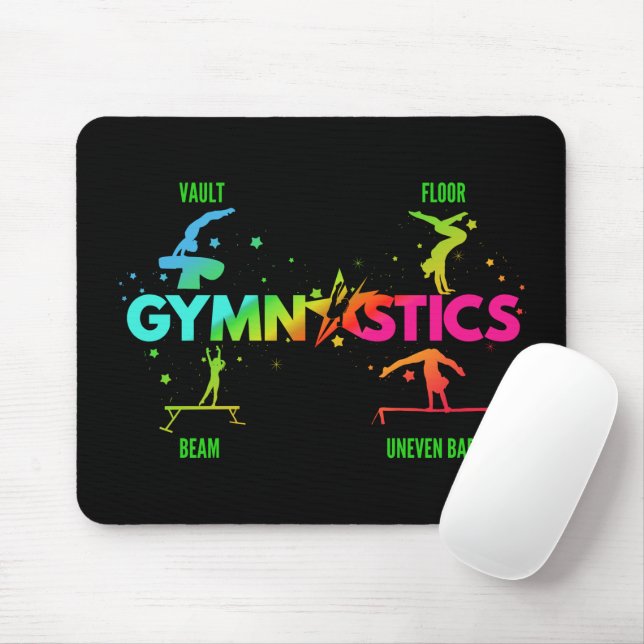 Women's Gymnastics Bars Beam Vault Floor Mouse Pad (With Mouse)