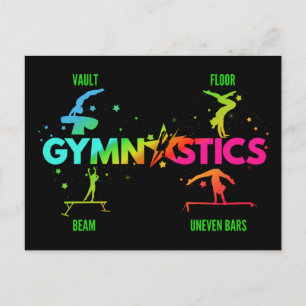 Women's Gymnastics Bars Beam Vault Floor Postcard
