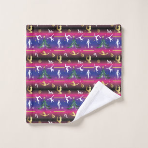 Women's Gymnastics Christmas Tree Wash Cloth