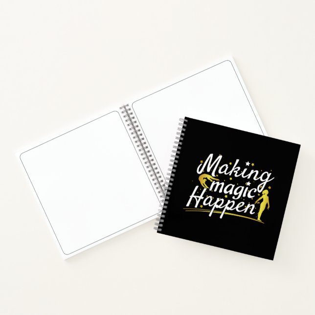 Women's Gymnastics Making Magic Happen Quote Notebook (Inside)