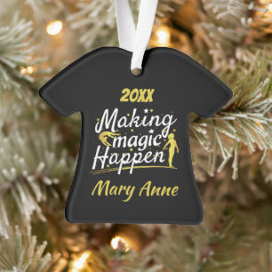 Women's Gymnastics Making Magic Happen Quote Ornament