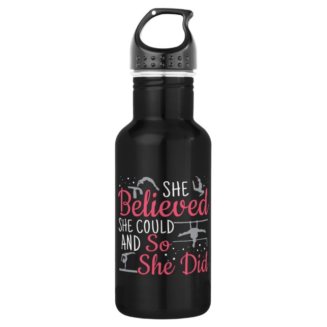 Women's Gymnastics - She Believed She Could 532 Ml Water Bottle (Front)